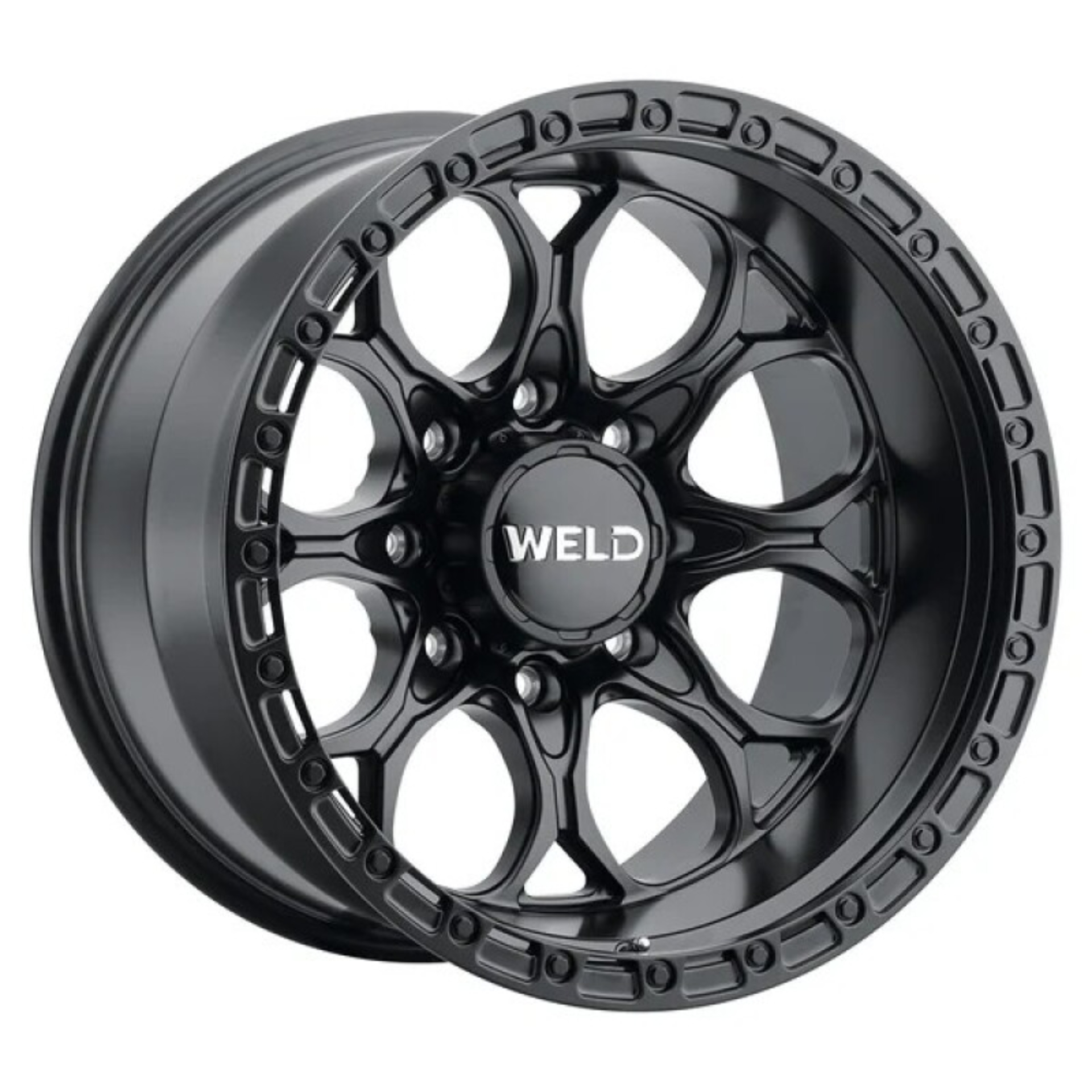 Picture of Weld Ledge 8 20x10 / 8x180 / ET-18 / 4.75 BS / 124.3 Bore - Satin Black/Satin Black Ring Wheel