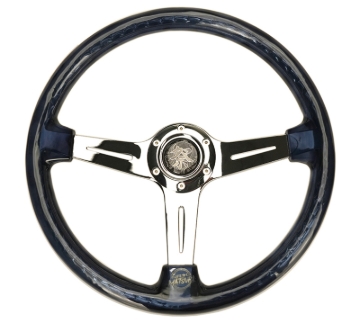 Picture of NRG Reinforced Steering Wheel (350mm / 2in. Deep) Matsuri Clear Acrylic w/ NeoChrome Spoke