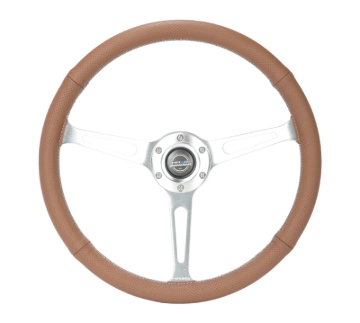 Picture of NRG Reinforced Steering Wheel (380mm/1in. Deep) Perforated Brown Leather