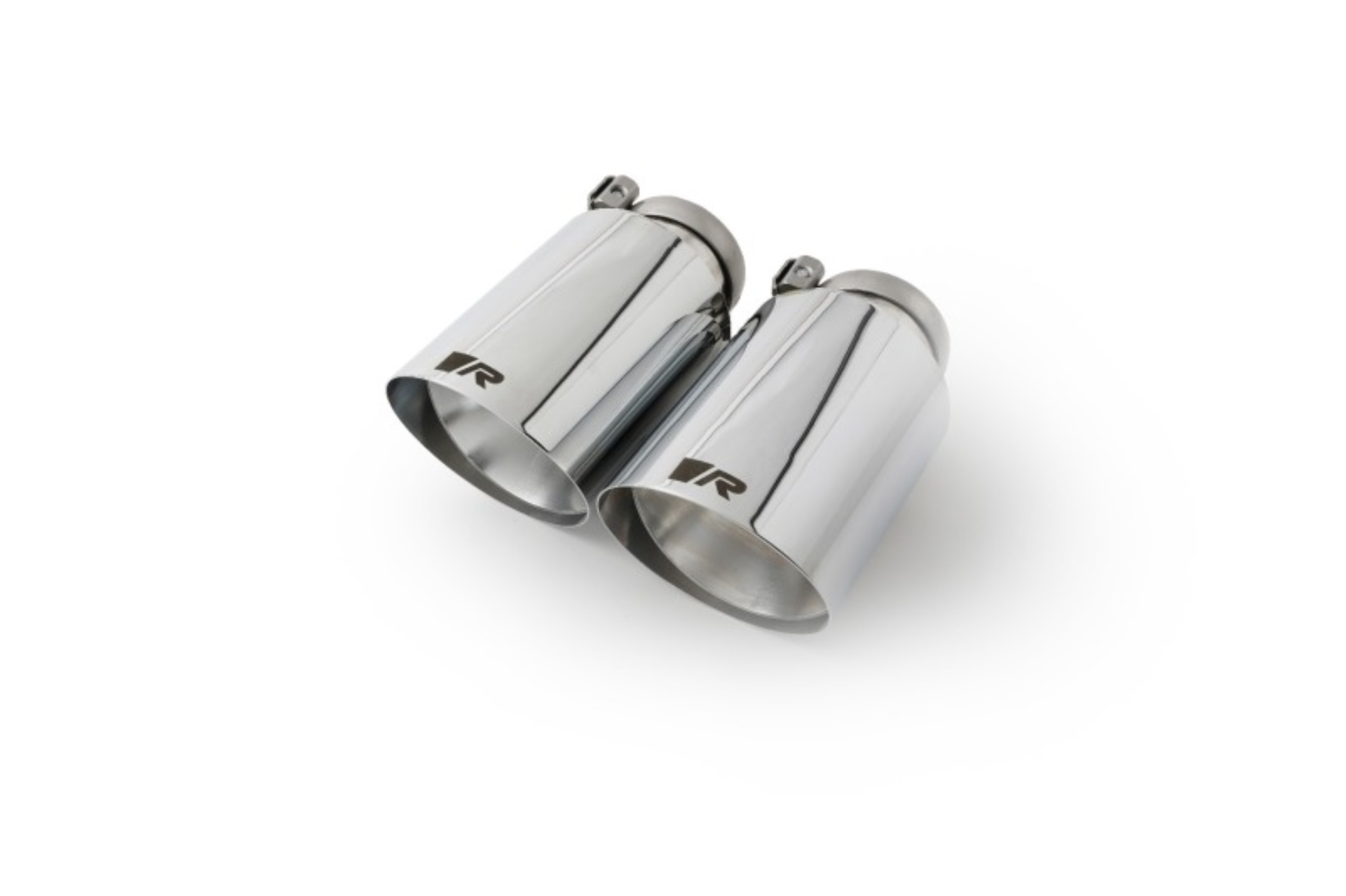 Picture of Remus Stainless Steel 102mm Angled Straight Cut Chrome w/Adj Clamp Tail Pipe Set (Pair)