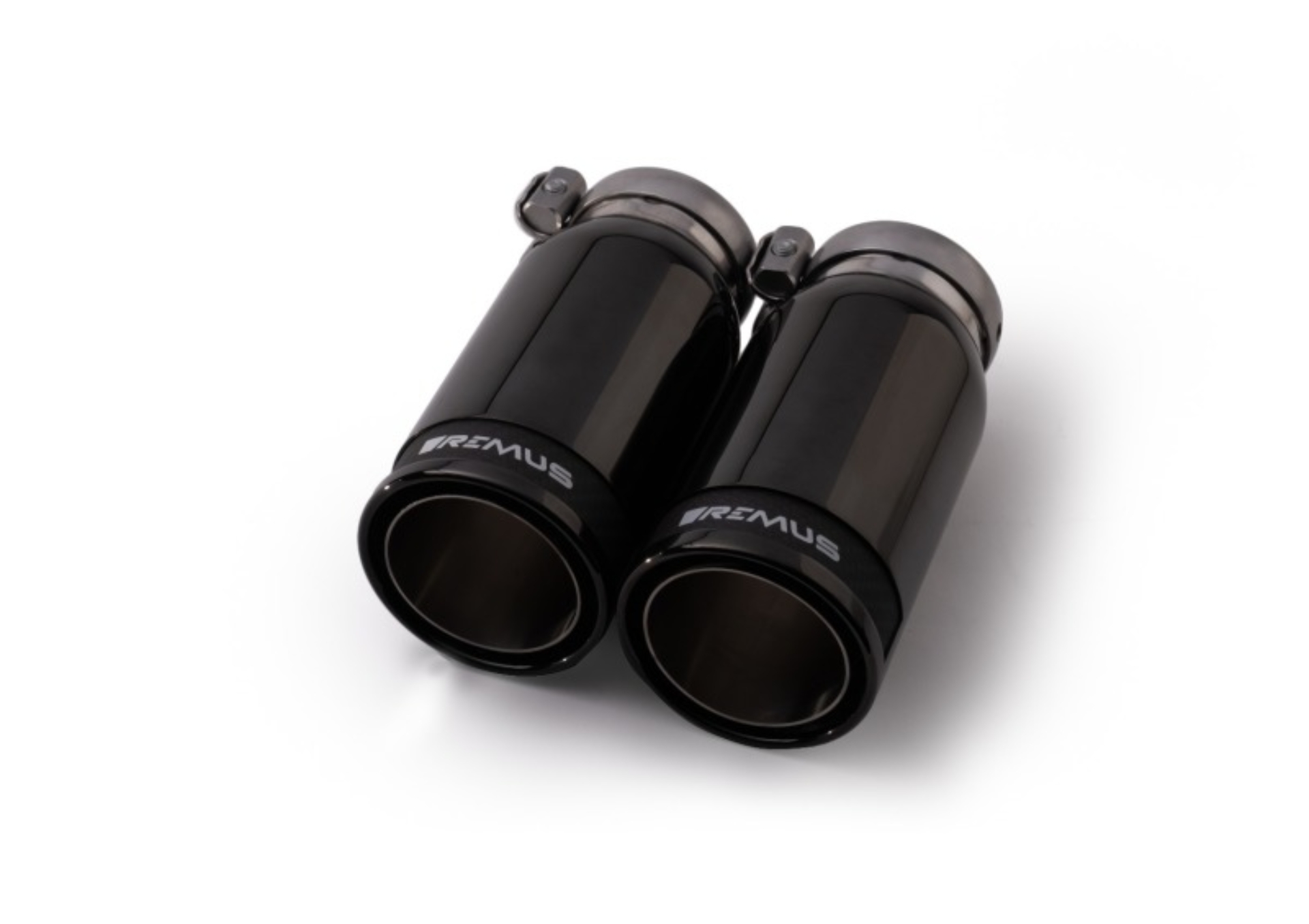 Picture of Remus Stainless Steel 84mm Black Chrome Straight w/Carbon Insert Tail Pipe Set (Pair)
