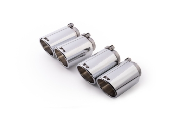 Picture of Remus Stainless Steel 102mm Angled Rolled Edge Chrome Tail Pipe Set (Quad Tips)