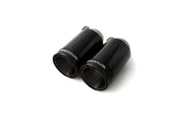 Picture of Remus Stainless Steel 98mm Straight Black Chrome w/Carbon Insert Tail Pipe Set (Quad Tips)