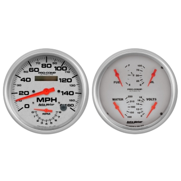 Picture of Autometer Ultra-Lite 2pc Gauge Kit Quad & Tach/Speedo 5in.