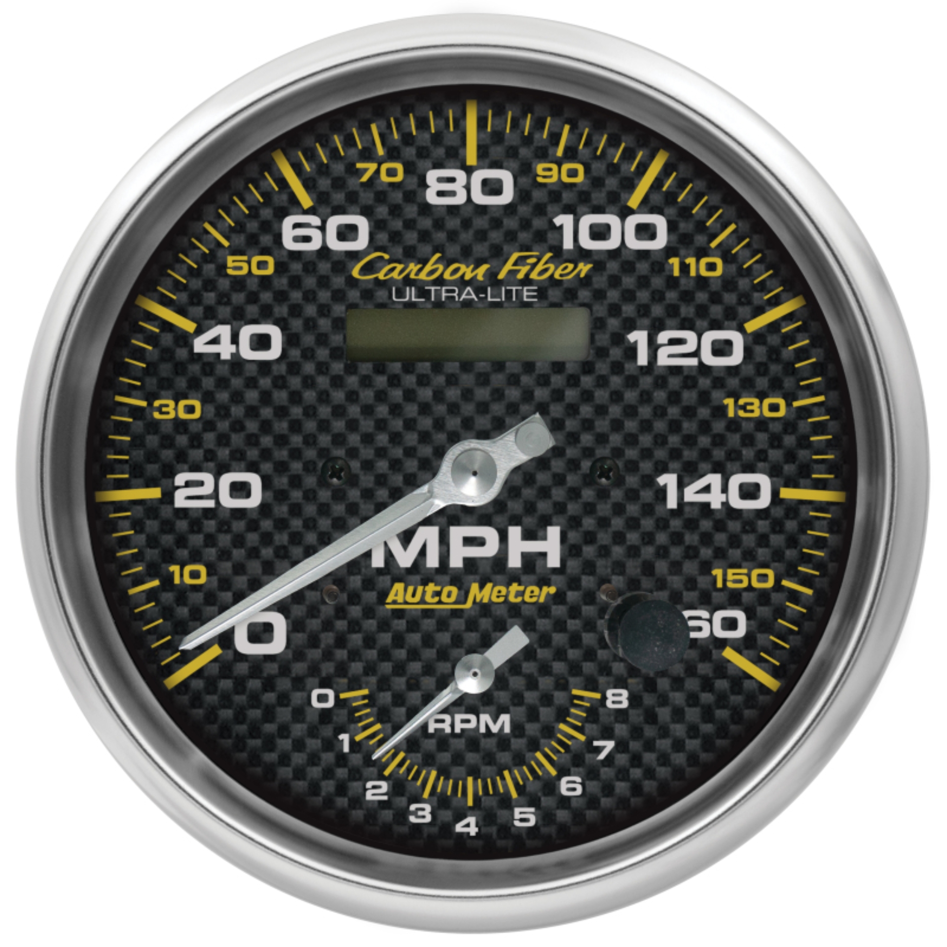 Picture of AutoMeter 160mph & 8k RPM Electric Program 5in. Carbon Fiber Gauge Tach/Speedo