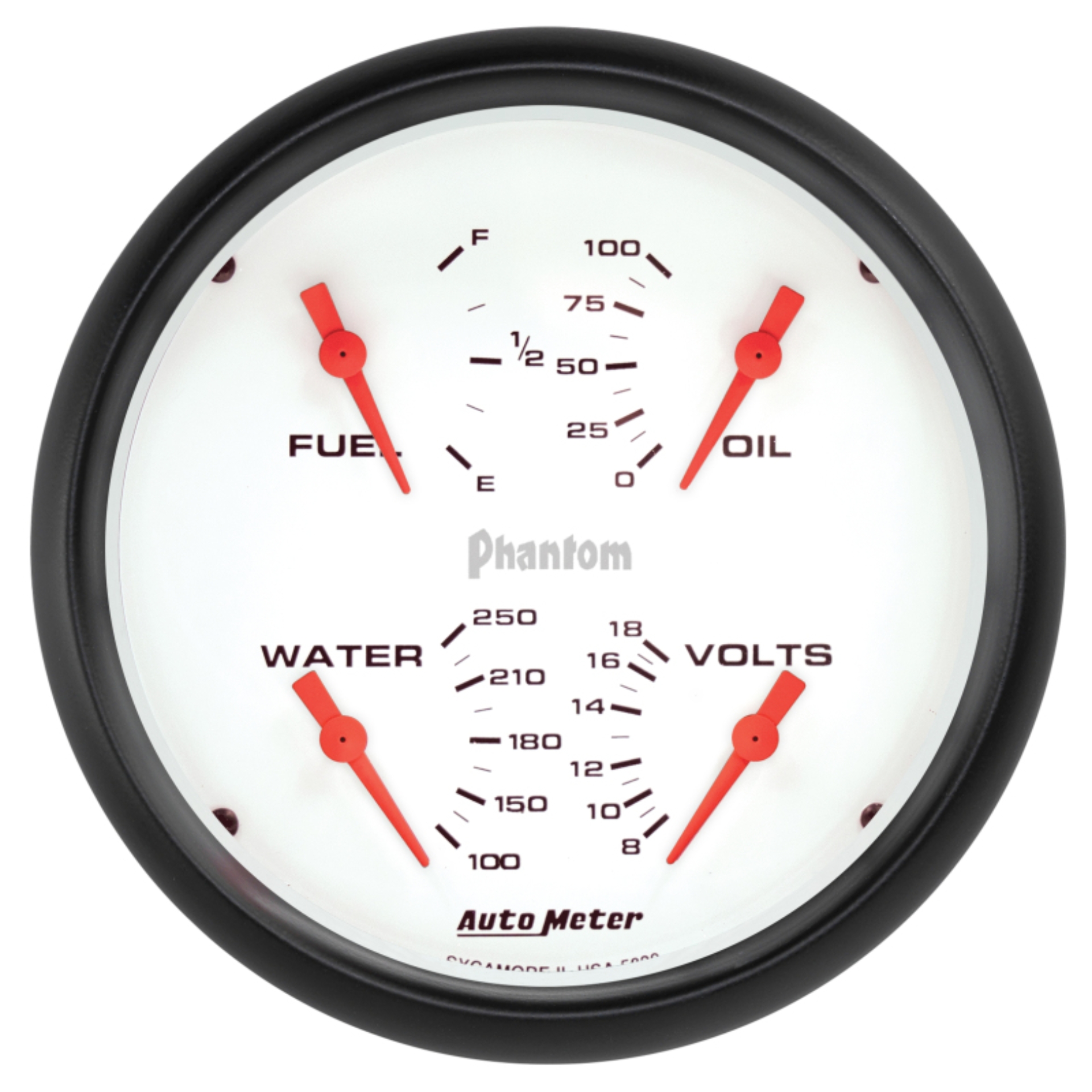 Picture of Autometer Phantom Quad 5in. Gauge 240OHm (E) - 33Ohm (F) Electric