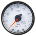 Picture of Autometer Spek-Pro 2 1/16in 35PSI Stepper Motor W/Peak & Warn White/Black Boost Gauge