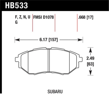 Picture of Hawk 05-08 LGT D1078 HPS Street Front Brake Pads