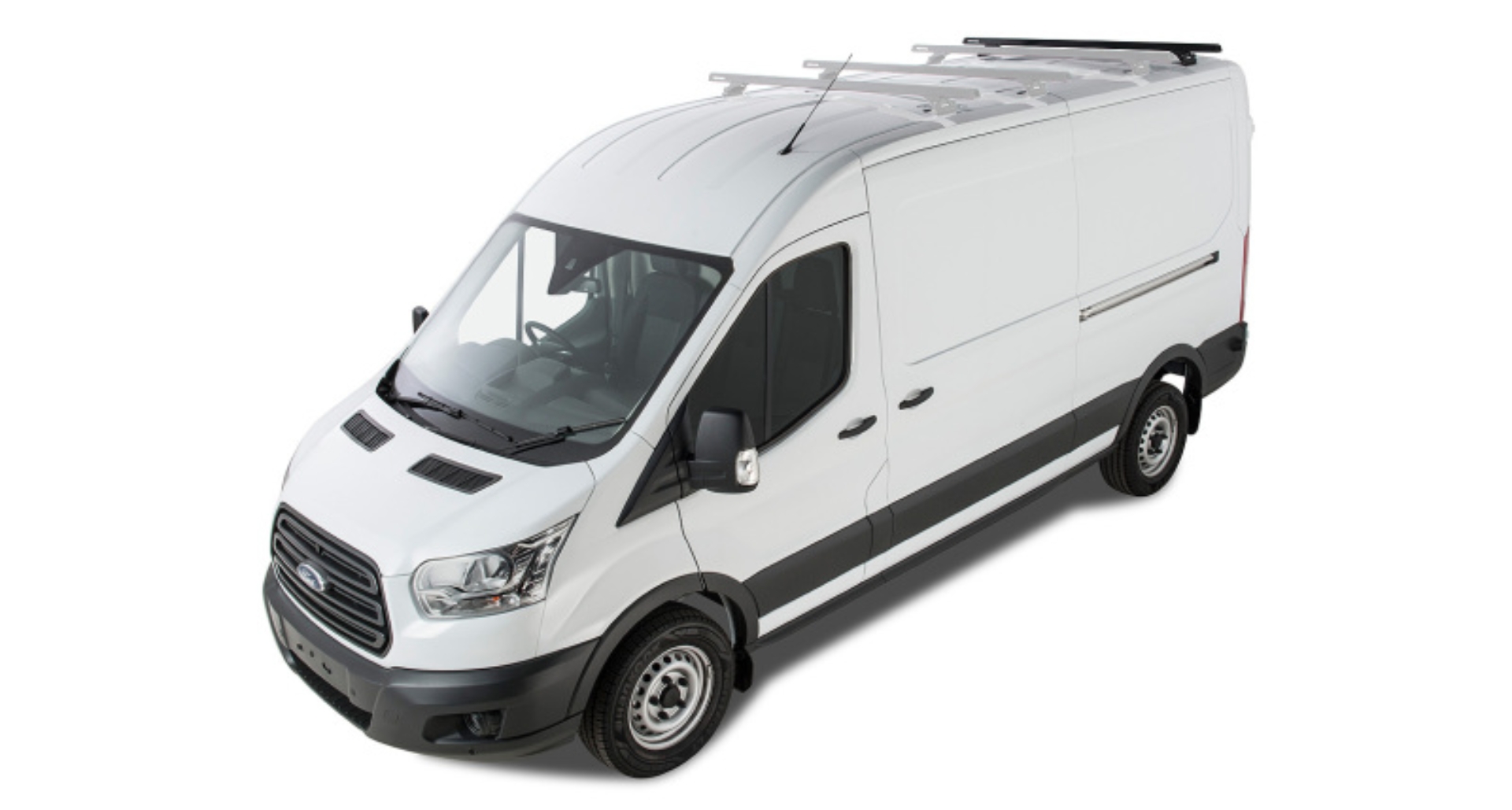 Picture of Rhino-Rack 14-21 Ford Transit 2 Door Wagon Heavy Duty RLTP 1 Bar Roof Rack - Black