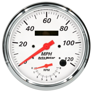 Picture of Autometer Arctic White Tach/Speedo 5in. - 120mph & 8k RPM