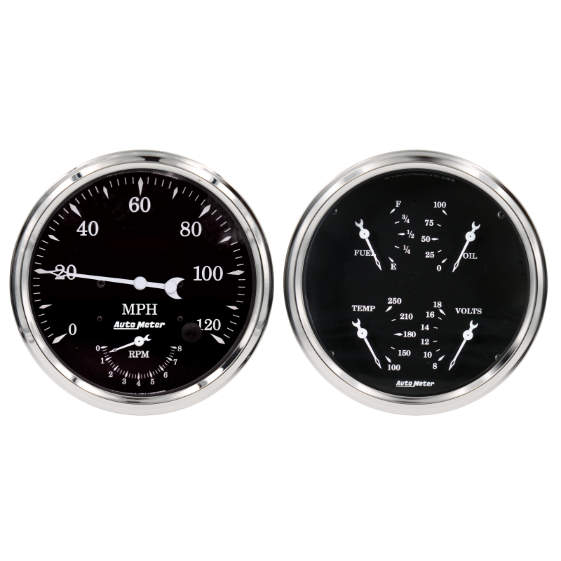 Picture of Auto Meter Old Tyme Black Quad & Tach/Speedo 5in. - 2 Pc.