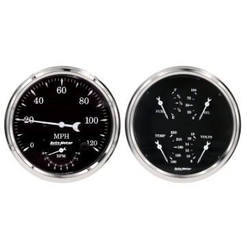 Picture of Auto Meter Old Tyme Black Quad & Tach/Speedo 5in. - 2 Pc.