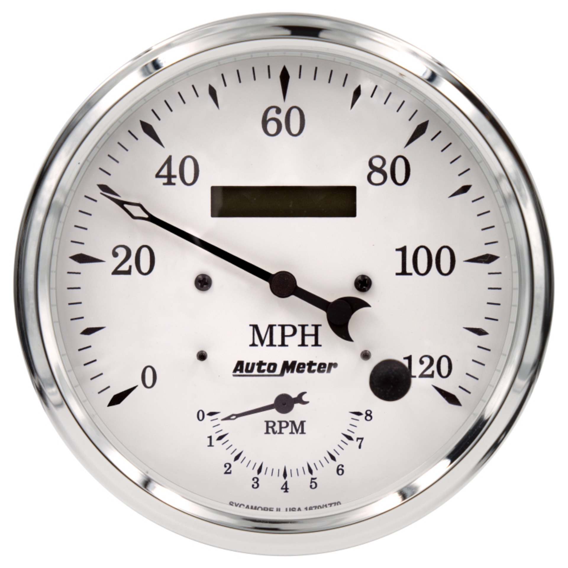 Picture of Auto Meter Old Tyme White Tach/Speedo 5in. - 120mph & 8k RPM