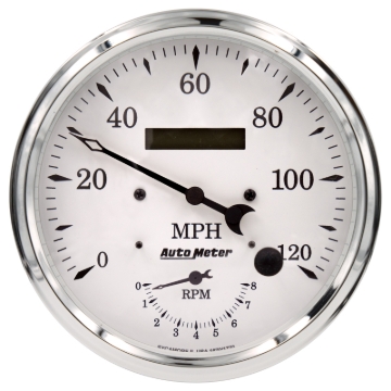 Picture of Auto Meter Old Tyme White Tach/Speedo 5in. - 120mph & 8k RPM