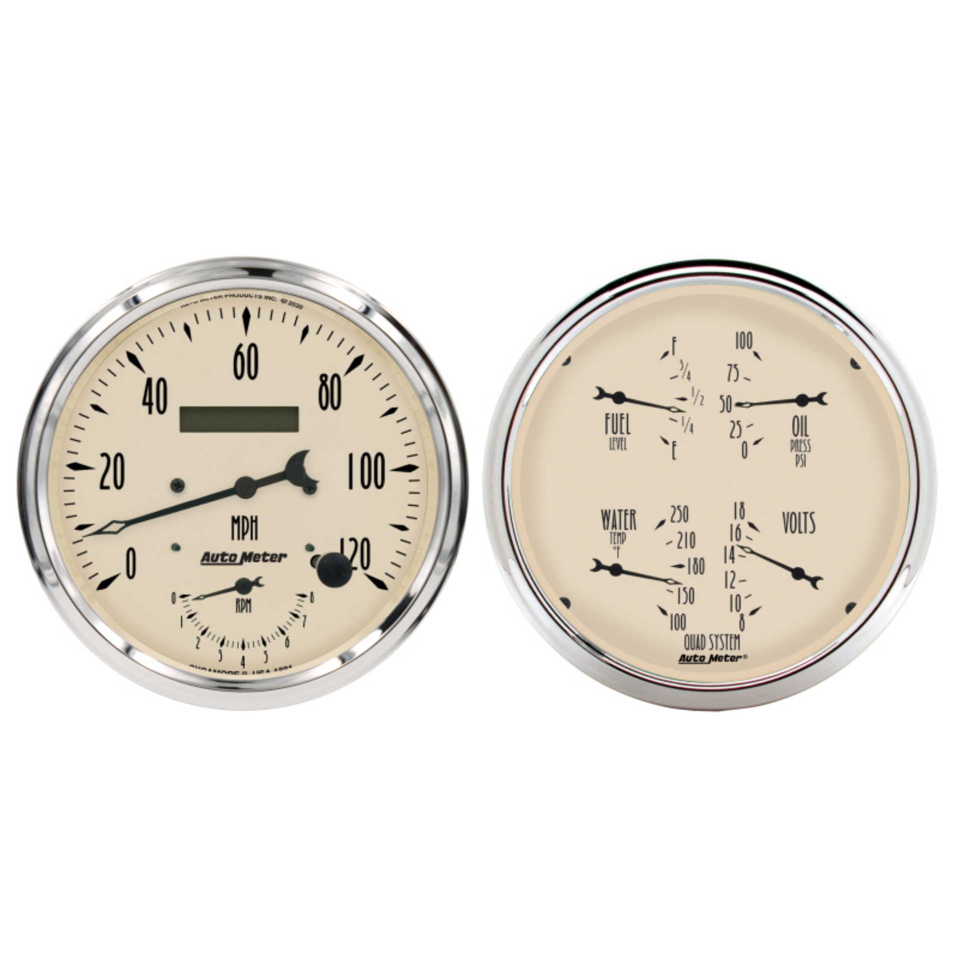Picture of Autometer Antique Beige Quad & Tach/Speedo 5in. - 2 Pc.