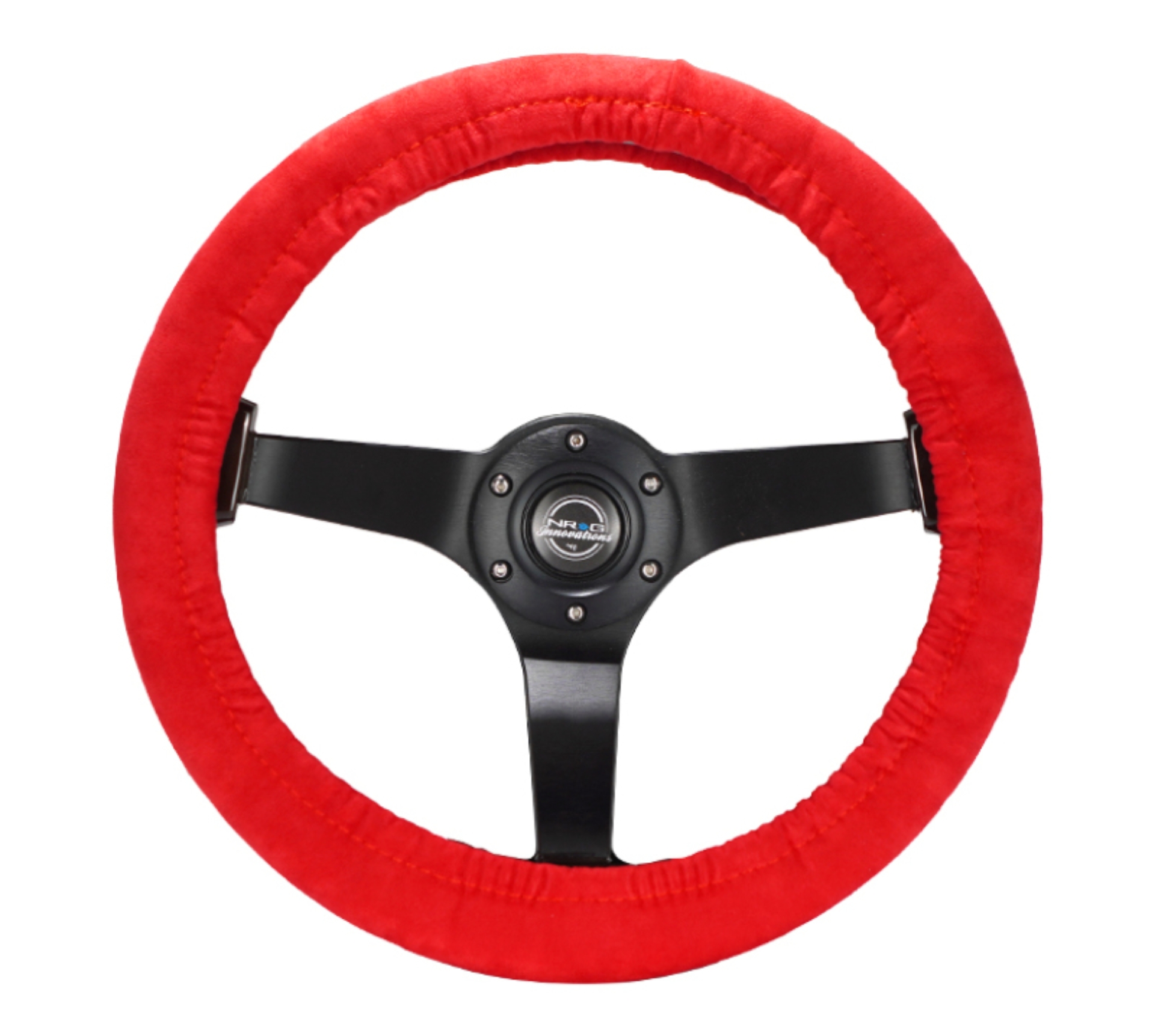 Picture of NRG Steering Wheel Cover - Red Stretch Micro Fiber w/ NRG Tag