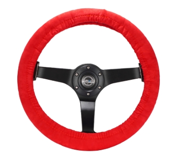 Picture of NRG Steering Wheel Cover - Red Stretch Micro Fiber w/ NRG Tag