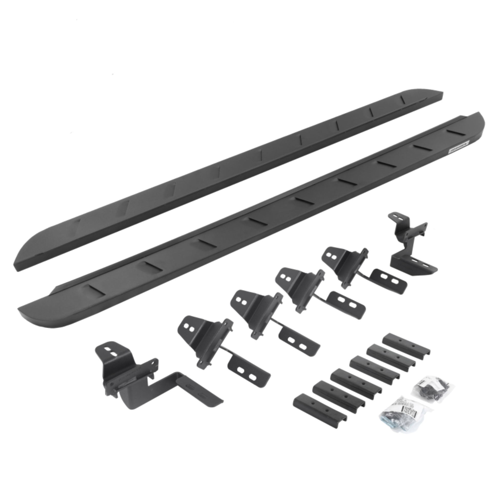 Picture of Go Rhino 07-18 Jeep Wrangler JK 4DR RB10 Slim Running Boards Kit (Incl. Brackets) - Tex. Blk