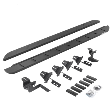 Picture of Go Rhino 07-18 Jeep Wrangler JK 4DR RB10 Slim Running Boards Kit (Incl. Brackets) - Tex. Blk