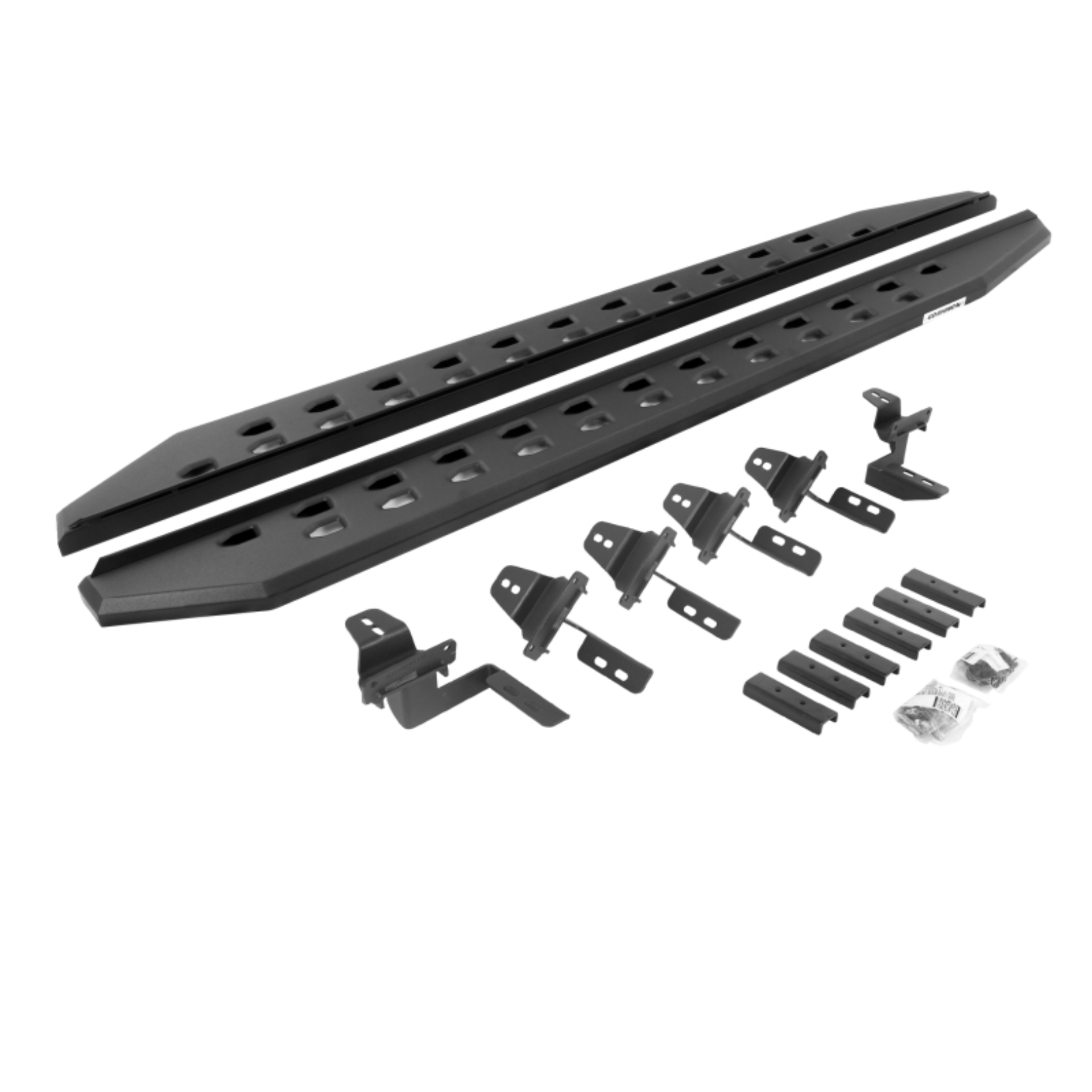 Picture of Go Rhino 07-18 Jeep Wrangler JK 4DR RB20 Slim Running Boards Kit (Incl. Brackets) - Tex. Blk