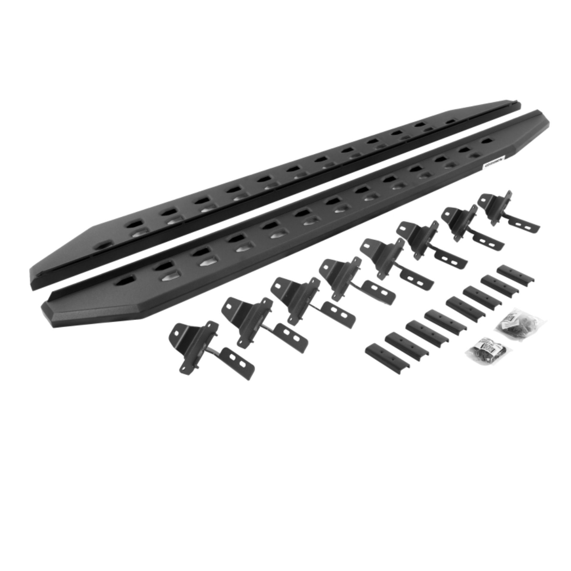 Picture of Go Rhino 18-22 Jeep Wrangler JLU 4DR RB20 Slim Running Boards Kit (Incl. Brackets) - Tex. Blk