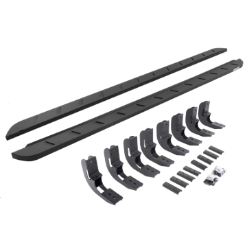 Picture of Go Rhino 20-22 GMC Sierra 2500HD CC (New Bdy) RB10 Slim Running Boards Kit (w/Brackets) - Tex. Blk
