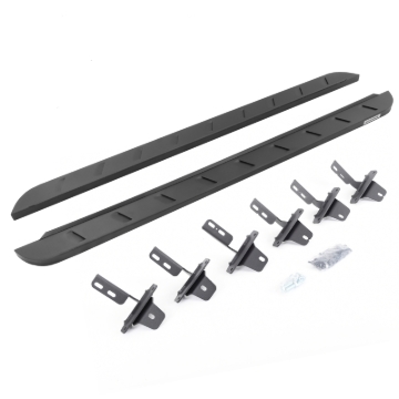 Picture of Go Rhino 21-22 Ford Bronco (Excl. Sport) 4DR RB10 Slim Running Boards Kit (w/Brackets) - Tex. Blk