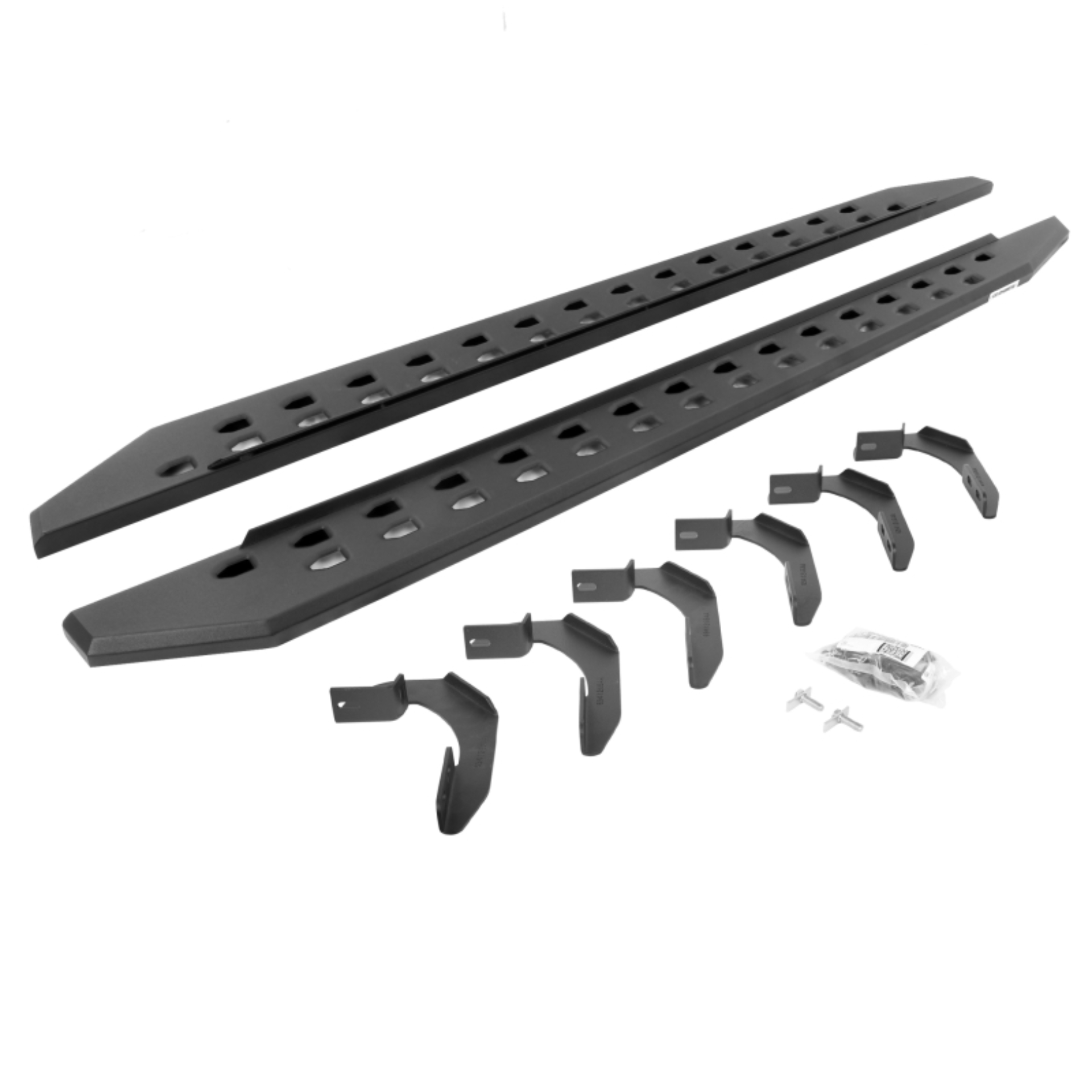 Picture of Go Rhino 04-14 Ford F-150 Super Crew 4DR RB20 Slim Running Boards Kit (Incl. Brackets) - Tex. Blk