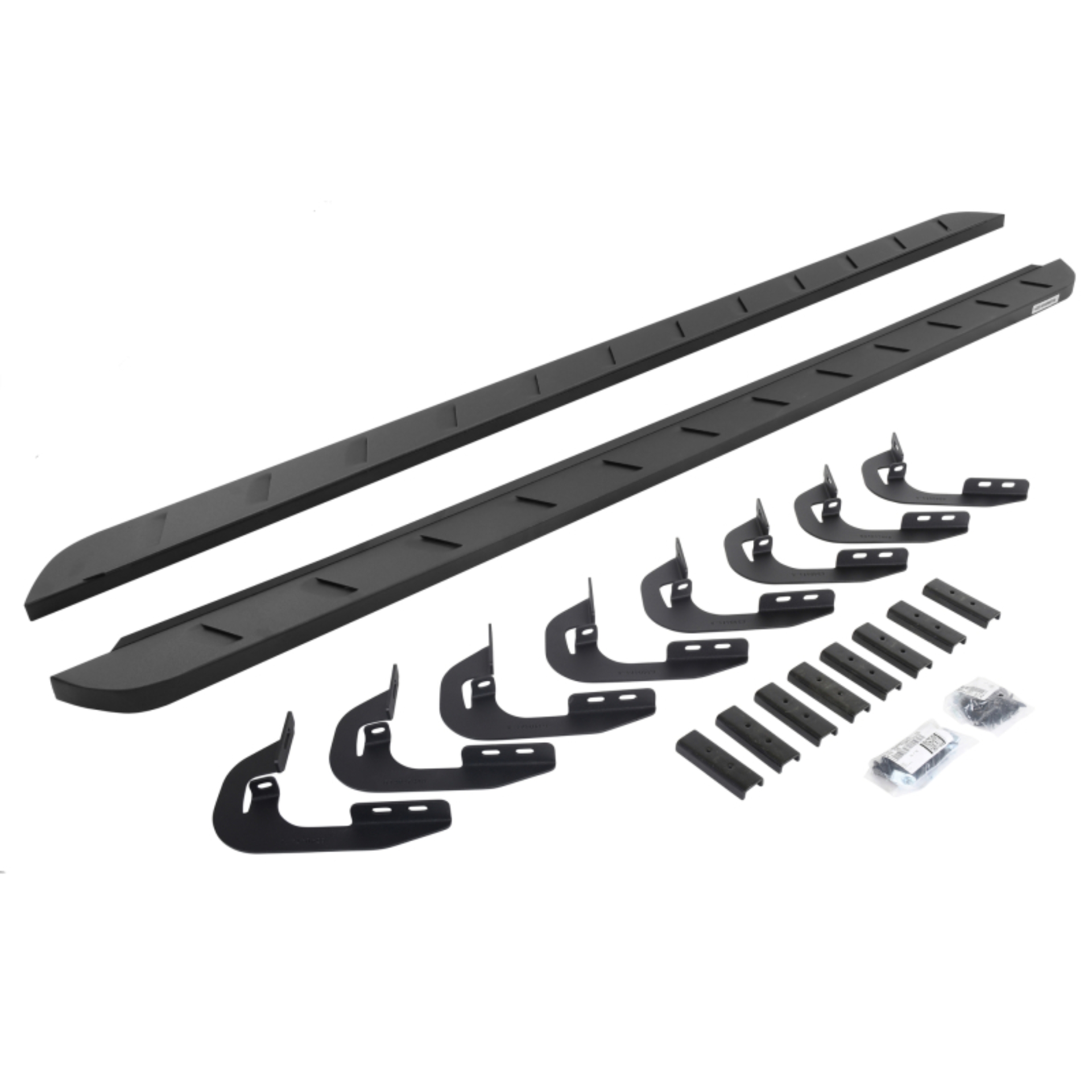 Picture of Go Rhino 15-19 GMC Sierra 2500/3500HD DC (Gas) RB10 Slim Running Boards Kit (w/Brackets) - Tex. Blk