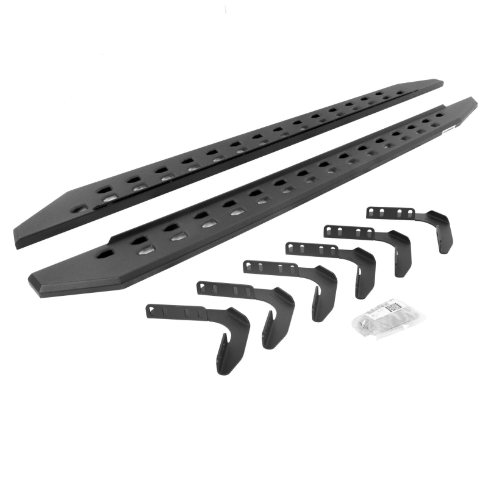 Picture of Go Rhino 99-16 Ford F-250 / F-350 Crew Cab 4DR RB20 Slim Running Boards Kit (w/Brackets) - Tex. Blk