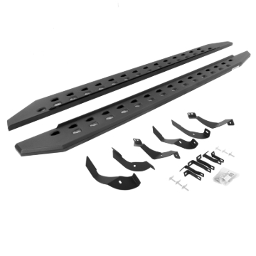 Picture of Go Rhino 15-19 GMC Sierra 2500/3500HD CC 4DR Dsl RB20 Slim Running Boards Kit(w/Brackets) - Tex. Blk