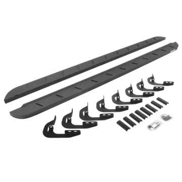 Picture of Go Rhino 14-18 GMC Sierra 1500 CC 4DR RB10 Slim Running Boards Kit (Incl. Brackets) - Bedliner Coat