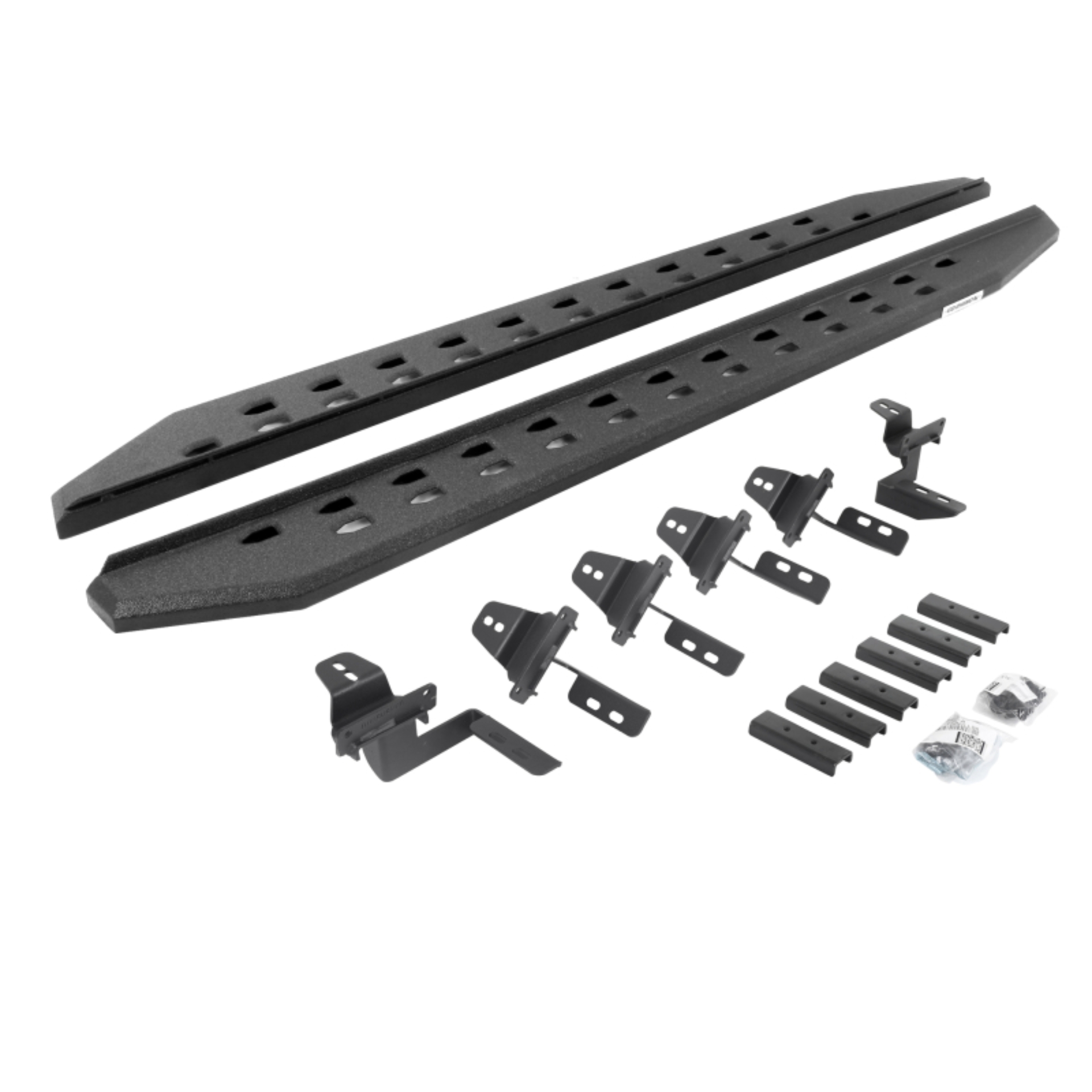 Picture of Go Rhino 07-18 Jeep Wrangler JK 4DR RB20 Slim Running Boards Kit (Incl. Brackets) - Bedliner Coating