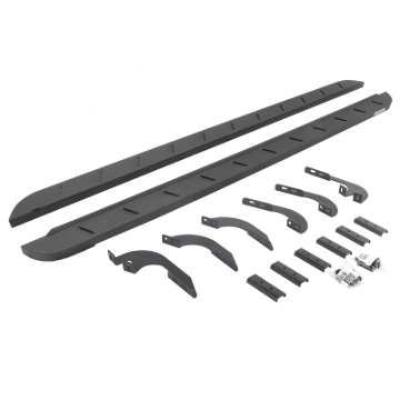 Picture of Go Rhino 05-22 Toyota Tacoma DC 4DR RB10 Slim Running Boards Kit (Incl. Brackets) - Bedliner Coating