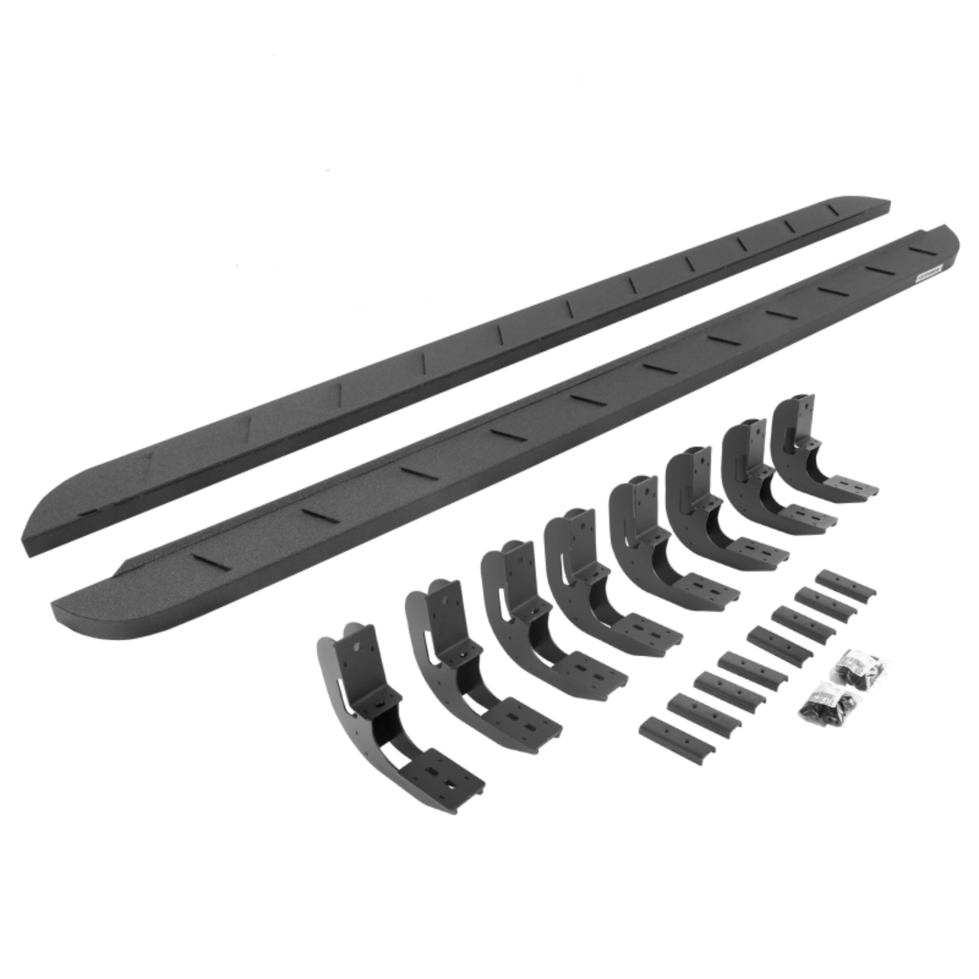 Picture of Go Rhino 20-22 GMC Sierra 3500HD CC (New Bdy) RB10 Slim Running Boards Kit (w/Brackts) - Bedliner Ct