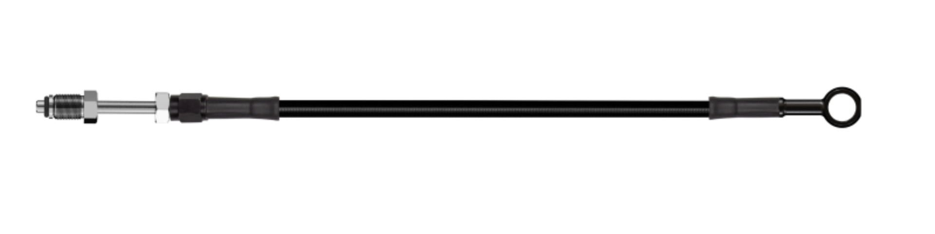 Picture of Goodridge 76in Universal Clutch Line w/Black Zinc Fittings & Black Hose - Straight Banjo 7/16 UNF
