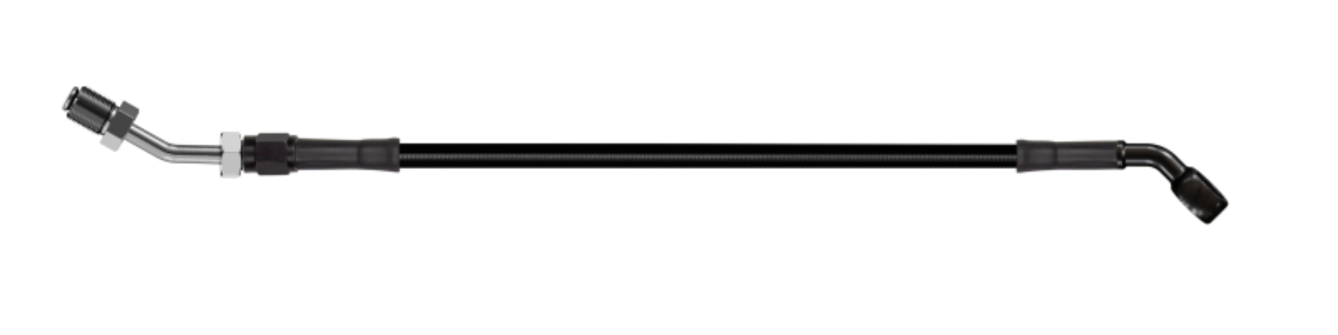 Picture of Goodridge 80in Universal Clutch Line w/Black Zinc Fittings & Black Hose - 45Deg Banjo w/AN3 Fitting