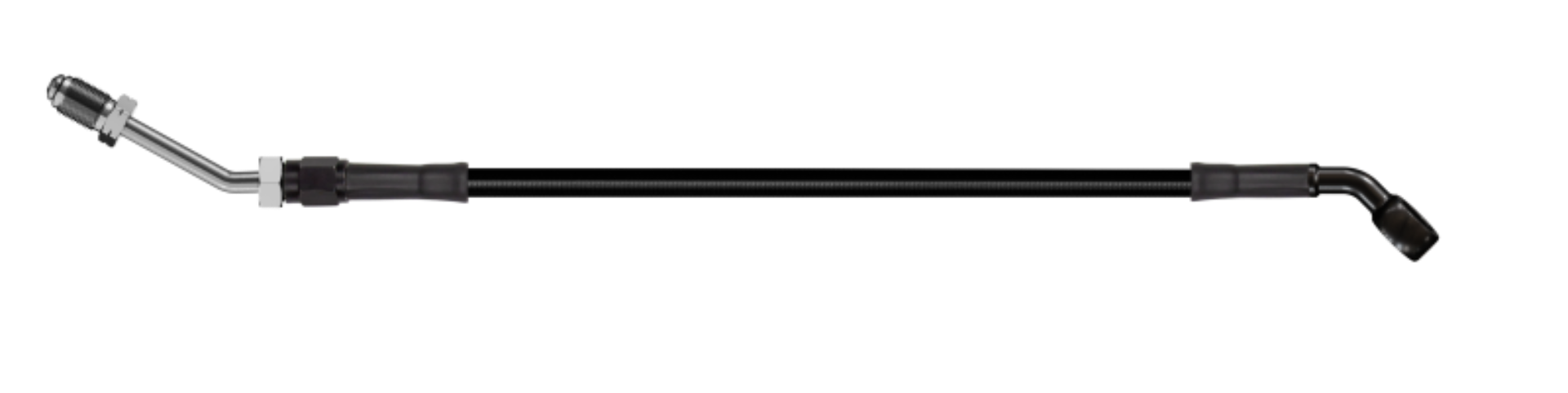 Picture of Goodridge 72in Universal Clutch Line w/Black Zinc Fittings & Black Hose - 45Deg Banjo w/M10 Fitting