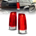 Picture of ANZO 88-99 Chevy C/K1500/2500/3500 Full LED Light Tube Taillights Chrome Housing Red/Clear Lens