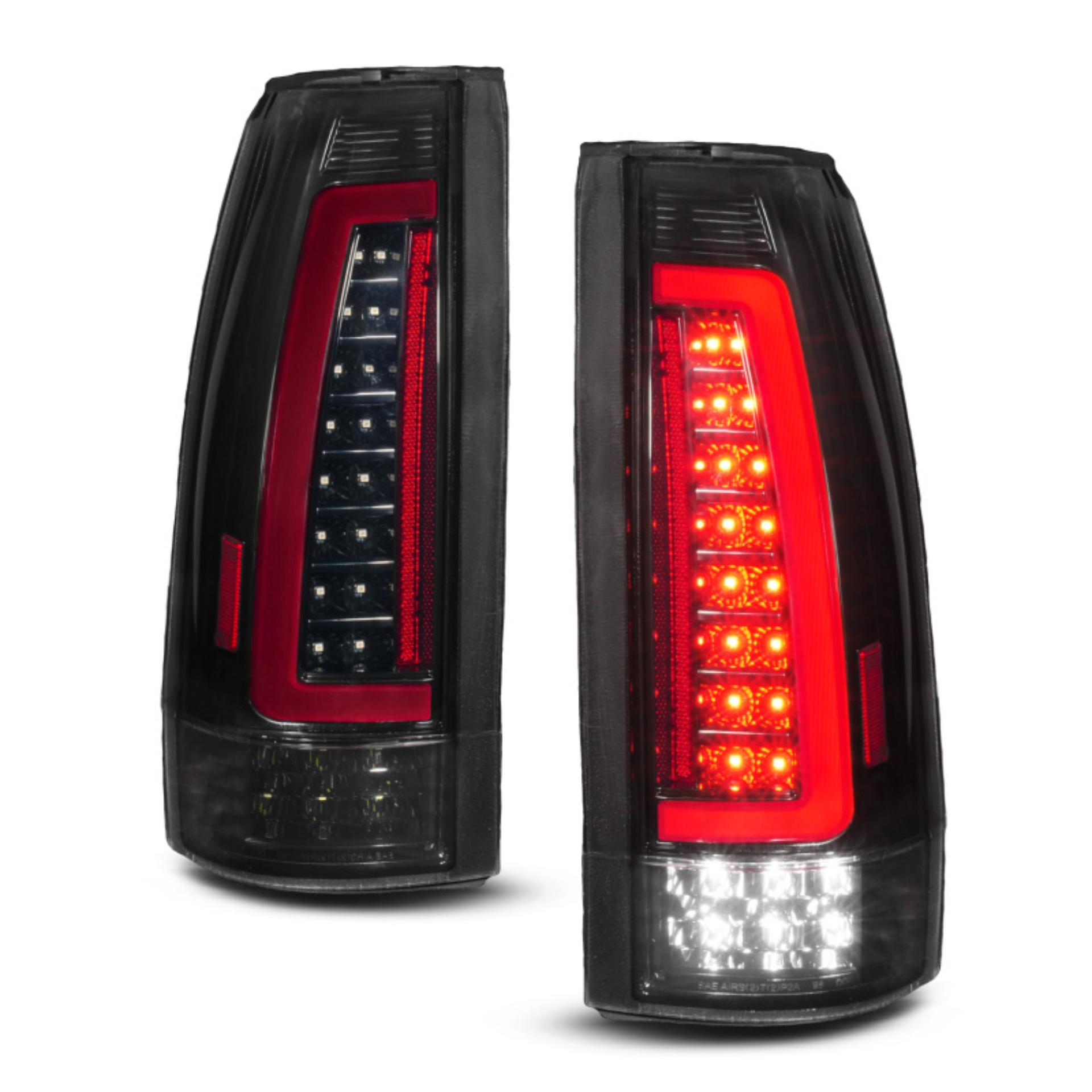 Picture of ANZO 88-99 Chevy/GMC C/K1500/2500/3500 Full LED Light Tube Taillights Black Housing Smoke Lens