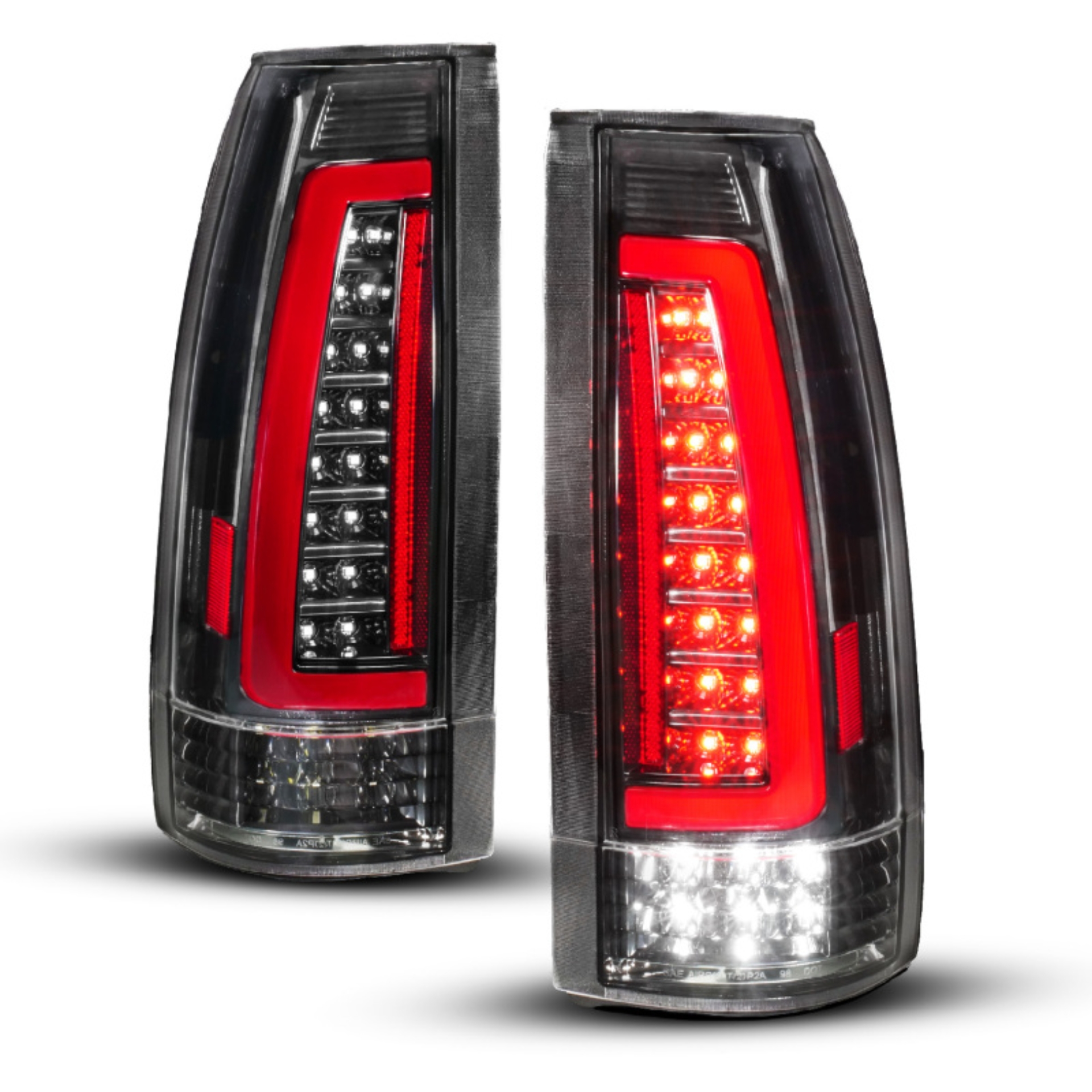 Picture of ANZO 88-99 Chevy/GMC C/K1500/2500/3500 Full LED Light Tube Taillights Black Housing Clear Lens