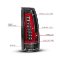 Picture of ANZO 88-99 Chevy/GMC C/K1500/2500/3500 Full LED Light Tube Taillights Black Housing Clear Lens