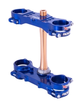 Picture of XTrig 2024 Yamaha YZ250F/ 23+ YZ450F ROCS Tech Triple Clamp 22 mm. Offset M12 - Blue