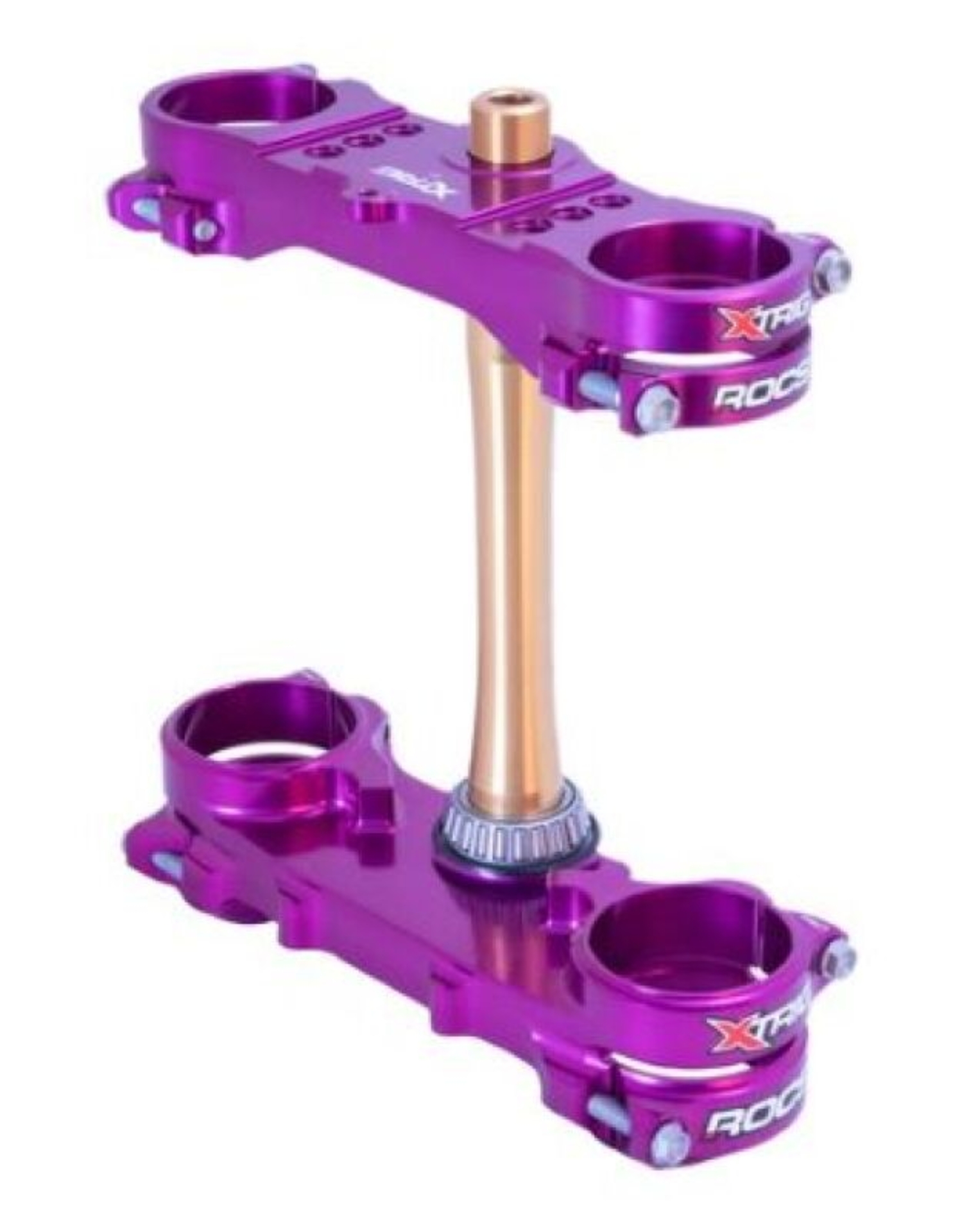 Picture of XTrig 2024 Yamaha YZ250F/ 23+ YZ450F ROCS Tech Triple Clamp 22 mm. Offset M12 - Purple