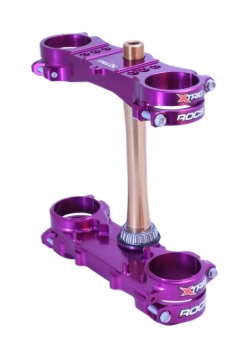 Picture of XTrig 06+ Yamaha YZ 125 ROCS Tech Triple Clamp 25 mm. Offset M12 - Purple