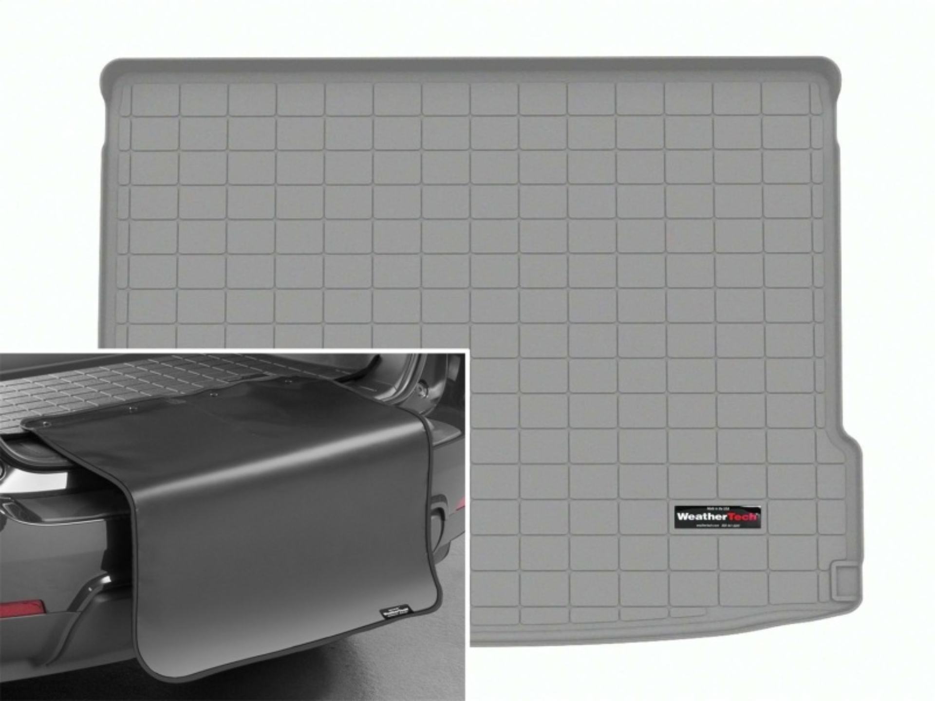 Picture of WeatherTech 2024 Hyundai Kona Cargo Liner w/Bumper Protector Grey (w/Cargo Floor in Upper Pos.)