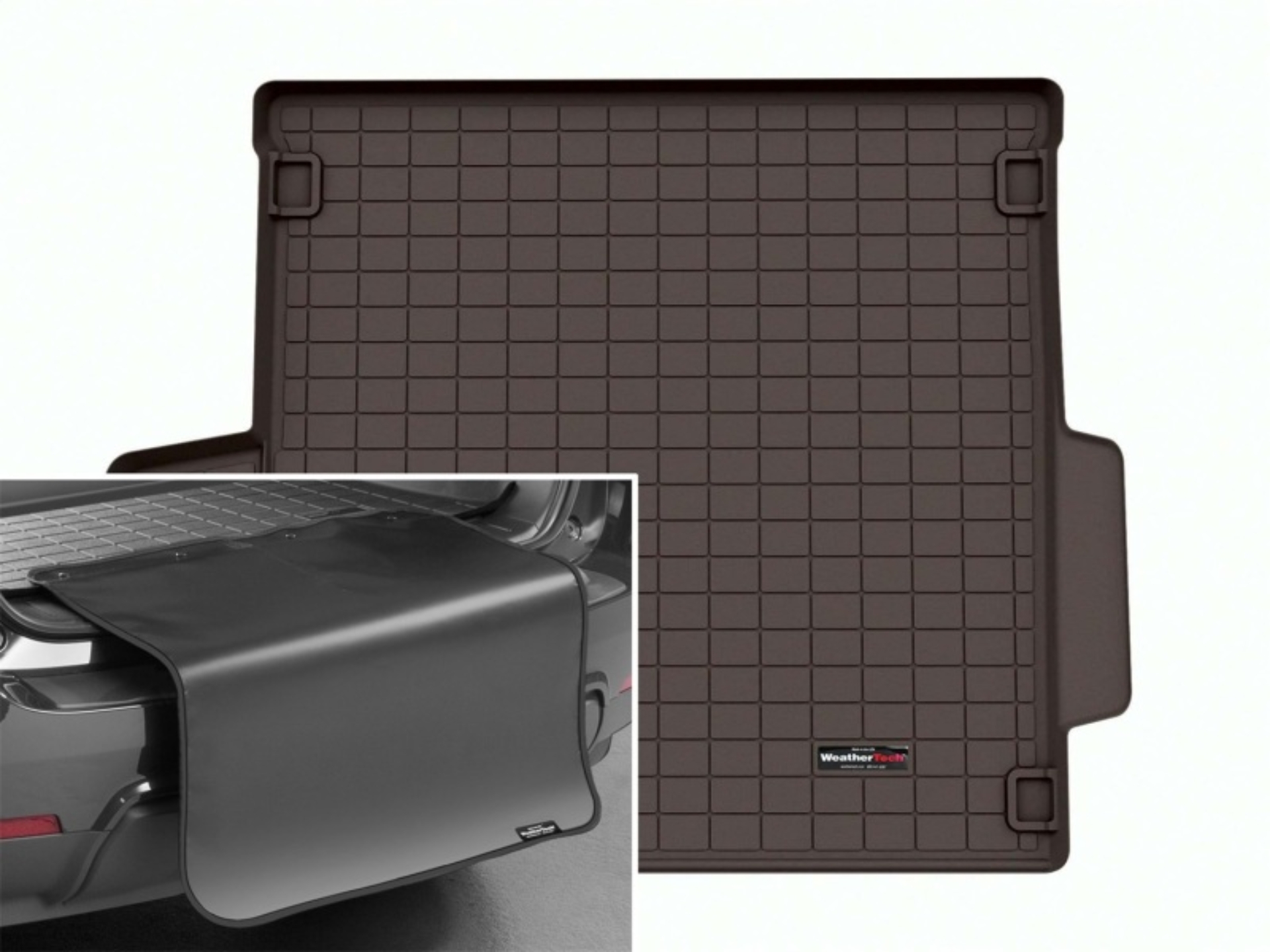Picture of WeatherTech 22-23 Land Rover Range Rover 5 Psgr/Std Wheelbase Cargo Liner w/Bumper Protector - Cocoa