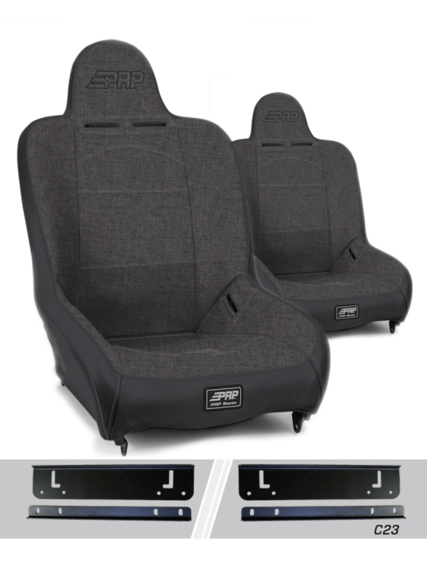 Picture of PRP 97-02 Jeep Wrangler TJ Premier High Back Suspension Seats Kit (Pair) - Gray
