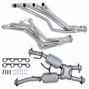 Picture of 79-93 MUSTANG 5.0 1-5/8 LONG TUBE HEADERS AUTO PLUS MID PIPE (SILVER CERAMIC)