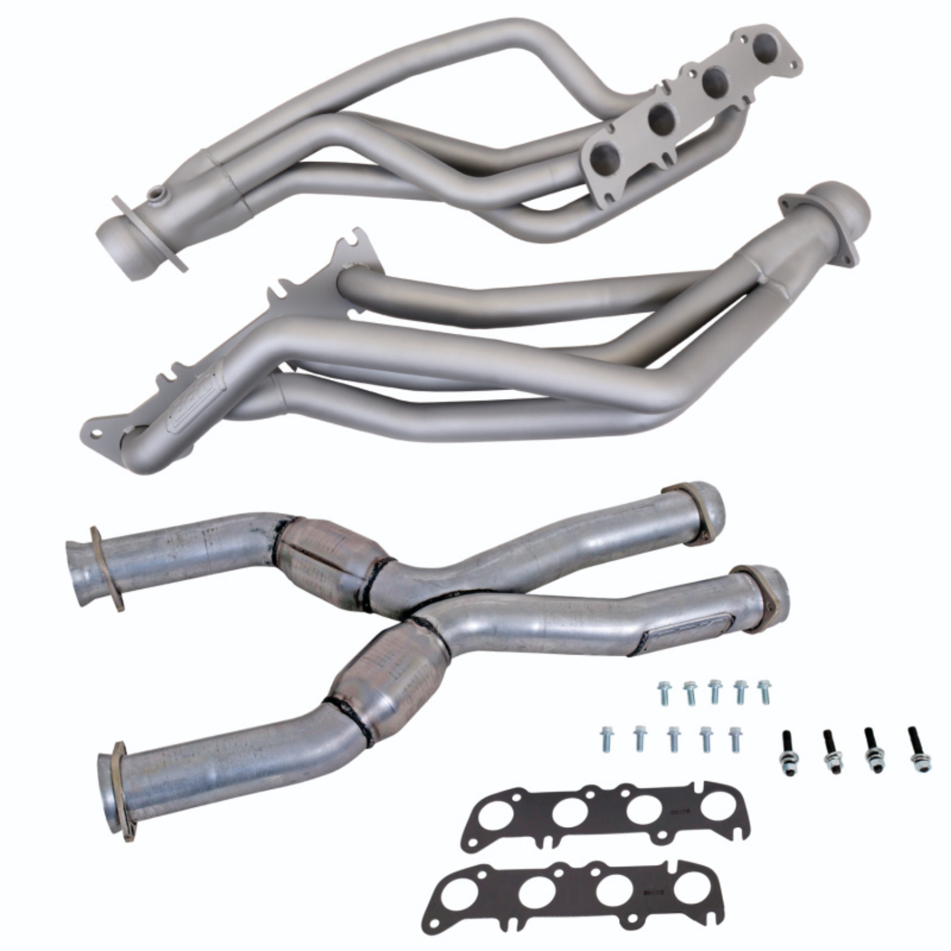 Picture of BBK 86-04 Ford Mustang Coyote Swap 1-3/4in Long Tube Headers w/High Flow Catted X-Pipe (Ti Ceramic)
